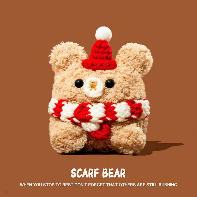 Scarf Bear crocheted protective cases for Airpods