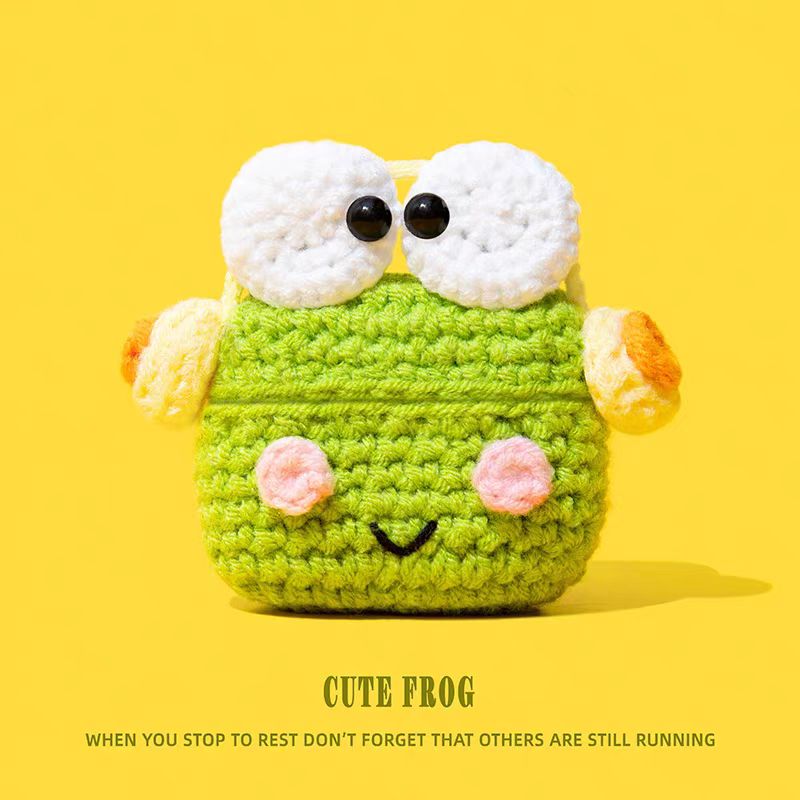 Cute Frog crocheted protective cases for Airpods