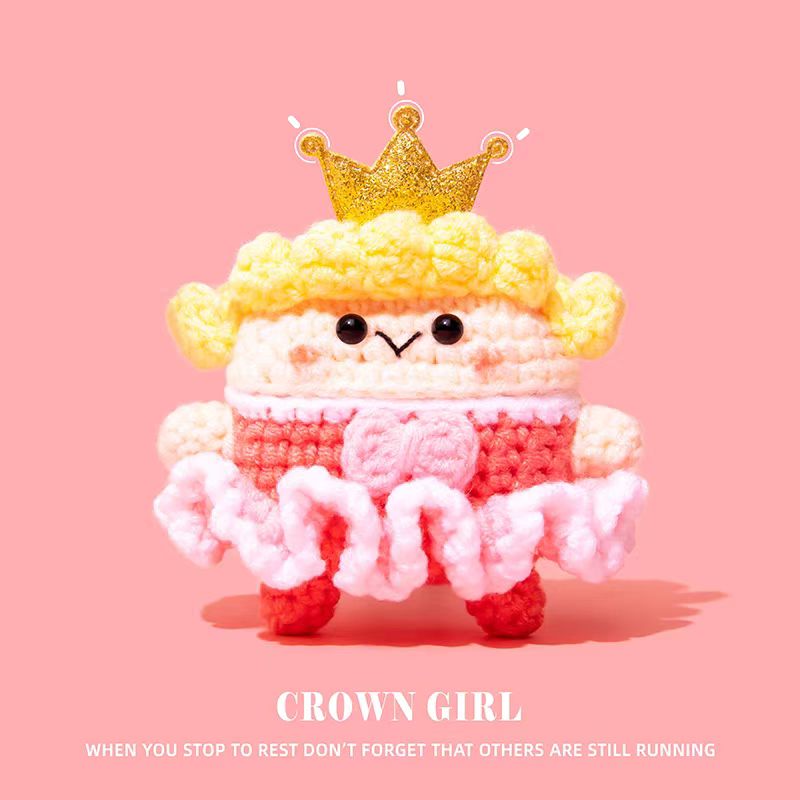 Crown Girl crocheted protective cases for Airpods