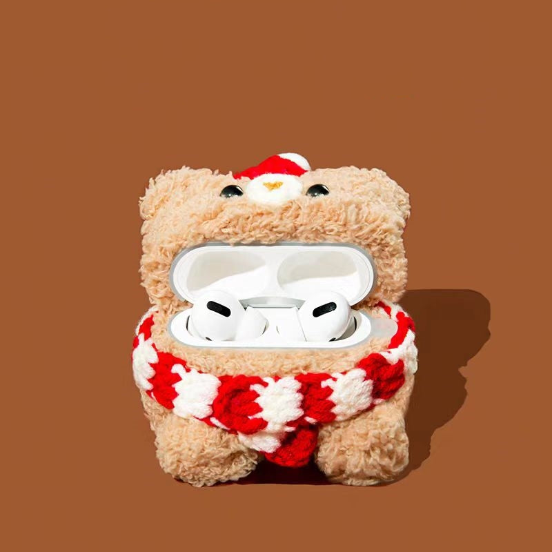 Scarf Bear crocheted protective cases for Airpods