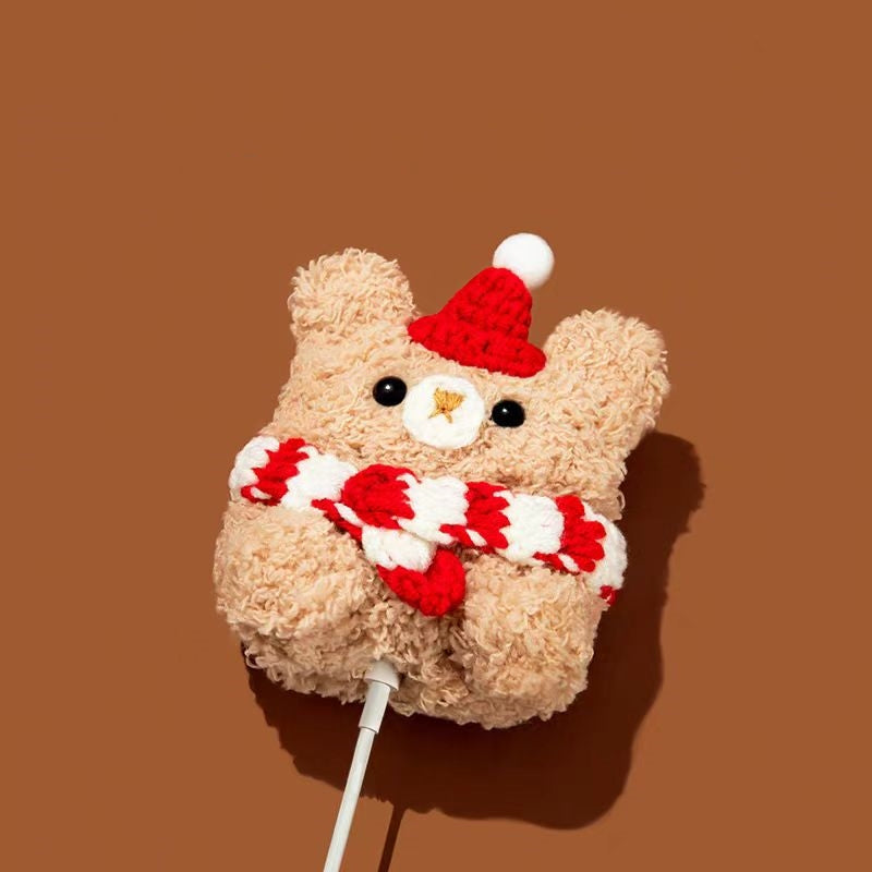 Scarf Bear crocheted protective cases for Airpods