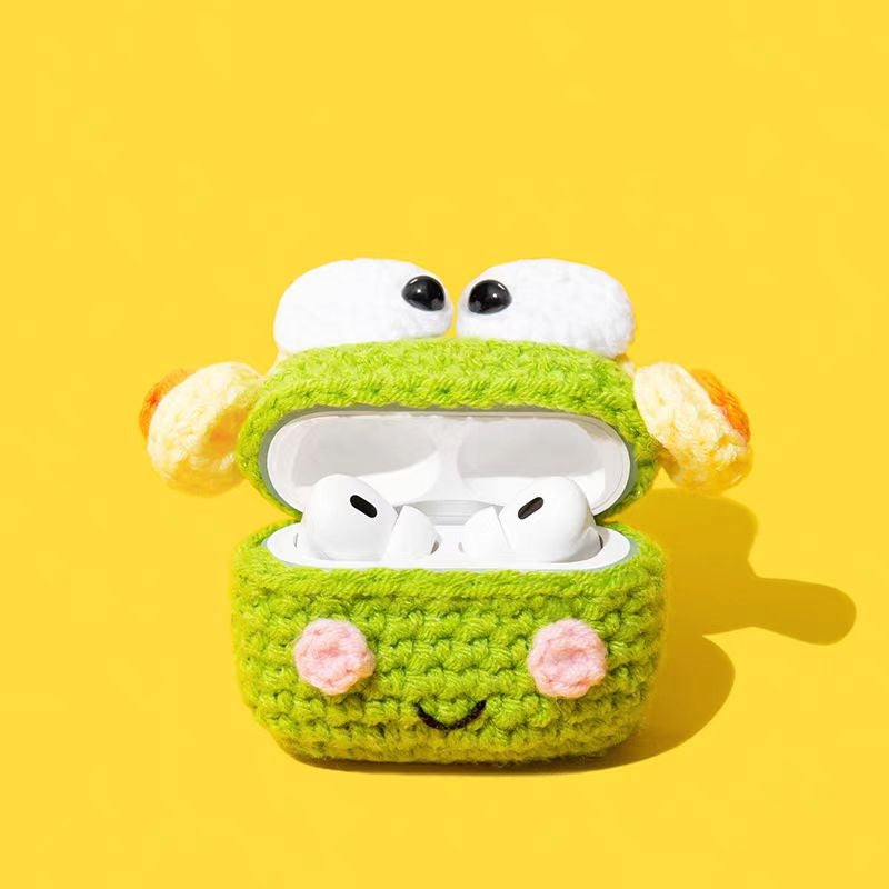 Cute Frog crocheted protective cases for Airpods