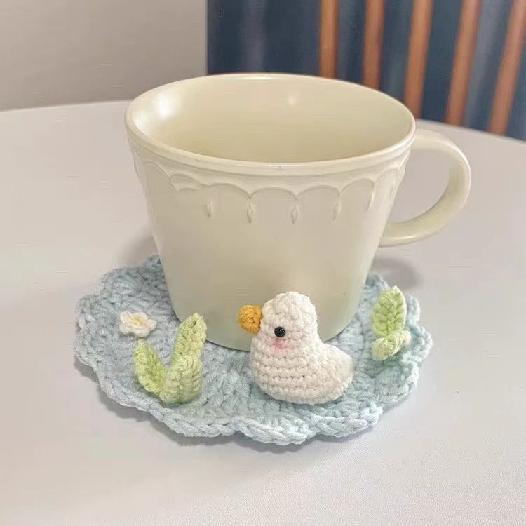 Duck-Themed Crocheted Woolen Coaster