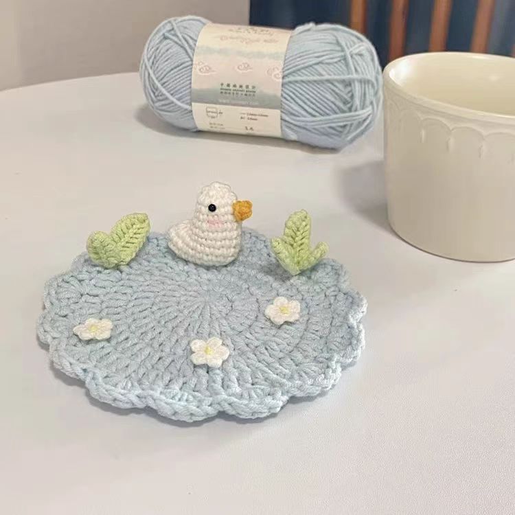 Duck-Themed Crocheted Woolen Coaster