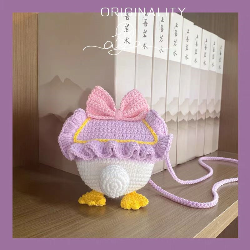 Daisy Duck theme crochet crossbody bag