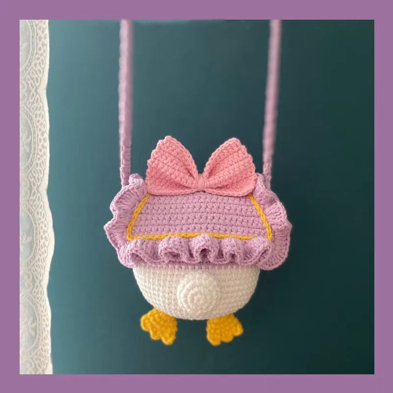 Daisy Duck theme crochet crossbody bag