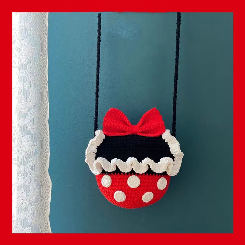 Minnie mouse theme crochet crossbody bag