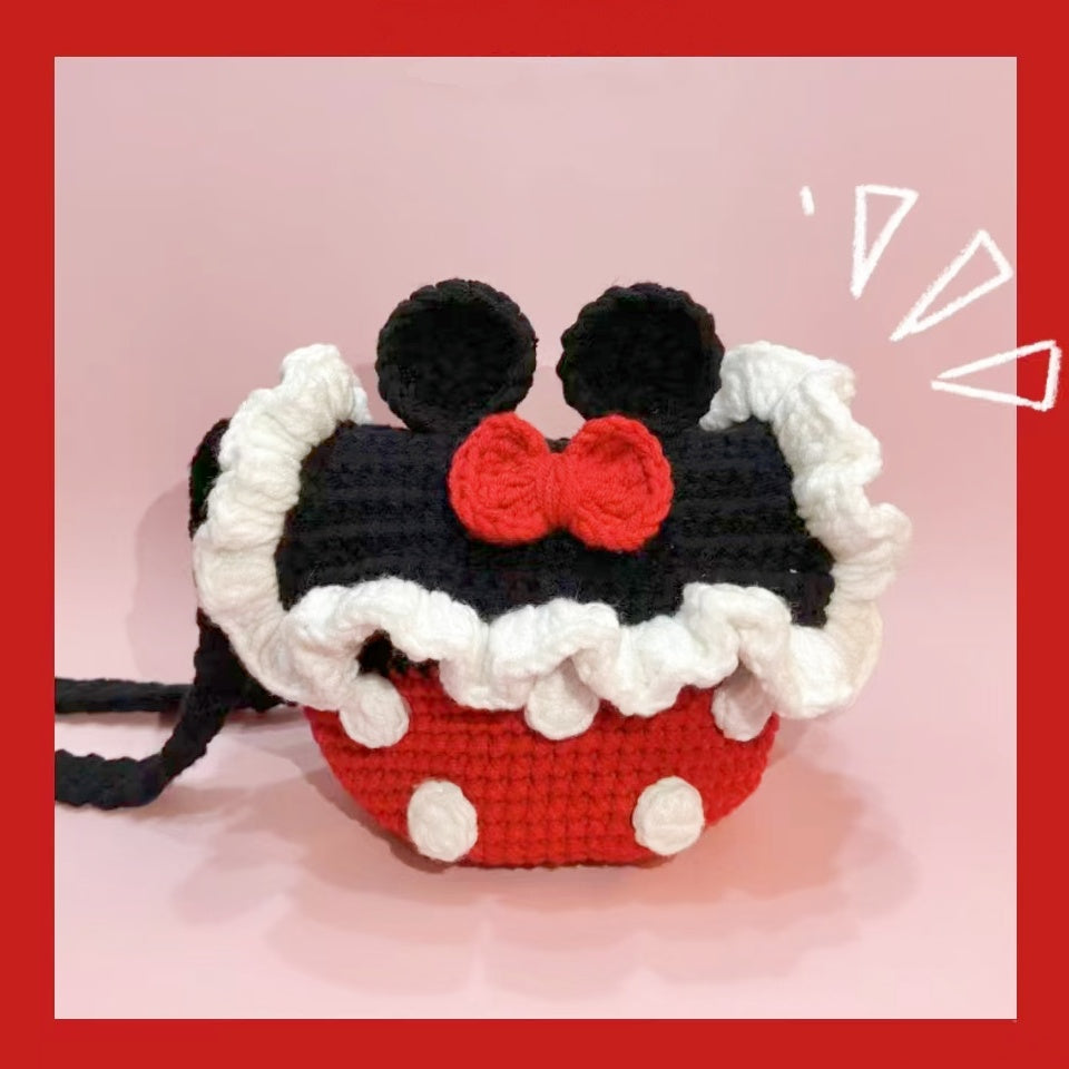 Mickey mouse theme crochet crossbody bag