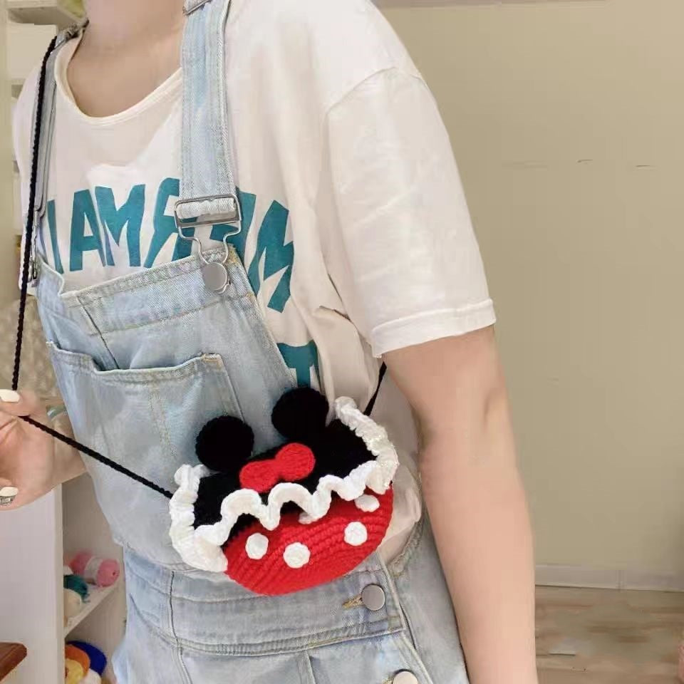 Mickey mouse theme crochet crossbody bag